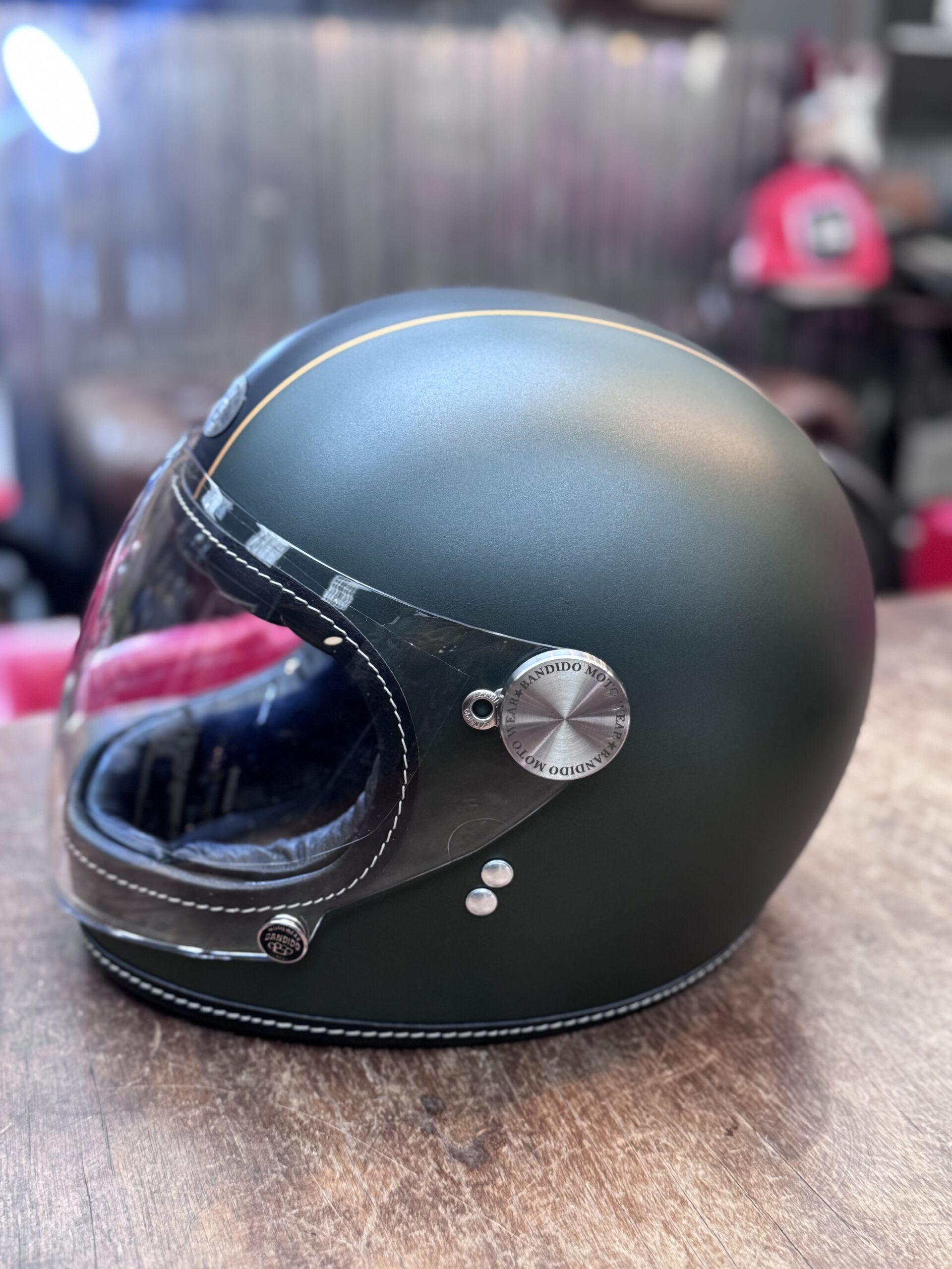 Casco Bárbaro verde línea GT + visor plano abatible - Image 5