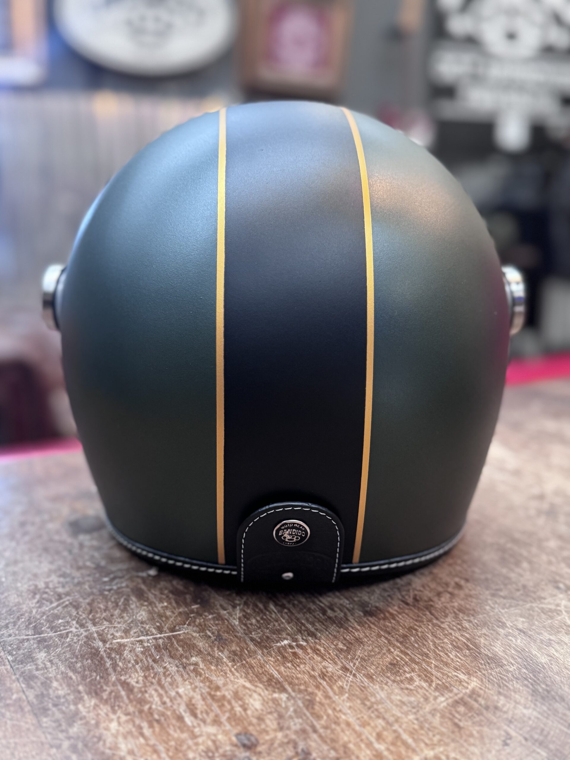 Casco Bárbaro verde línea GT + visor plano abatible - Image 2