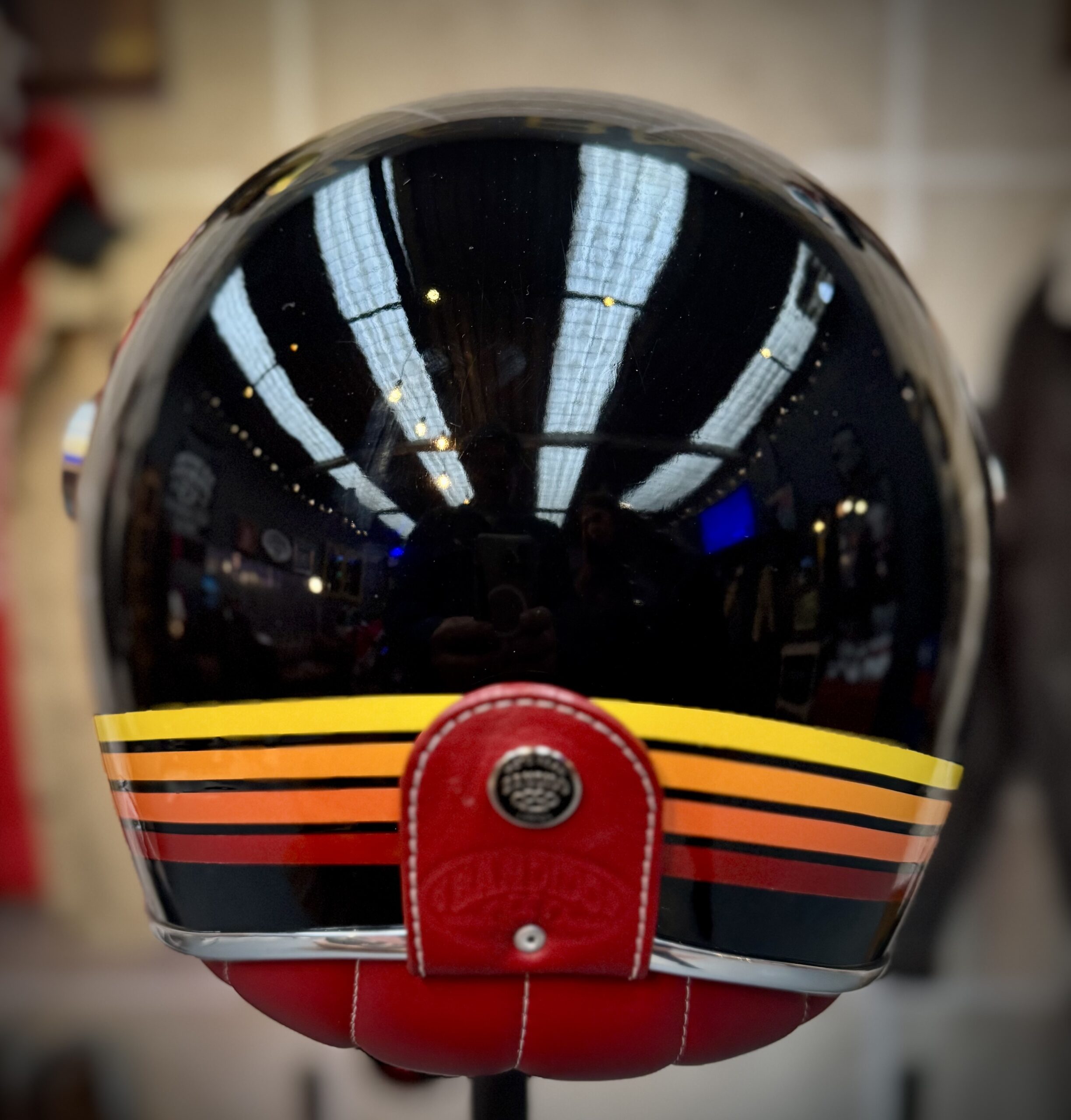 Casco Coyote negro - líneas 80s + visor plano abatible - Image 2