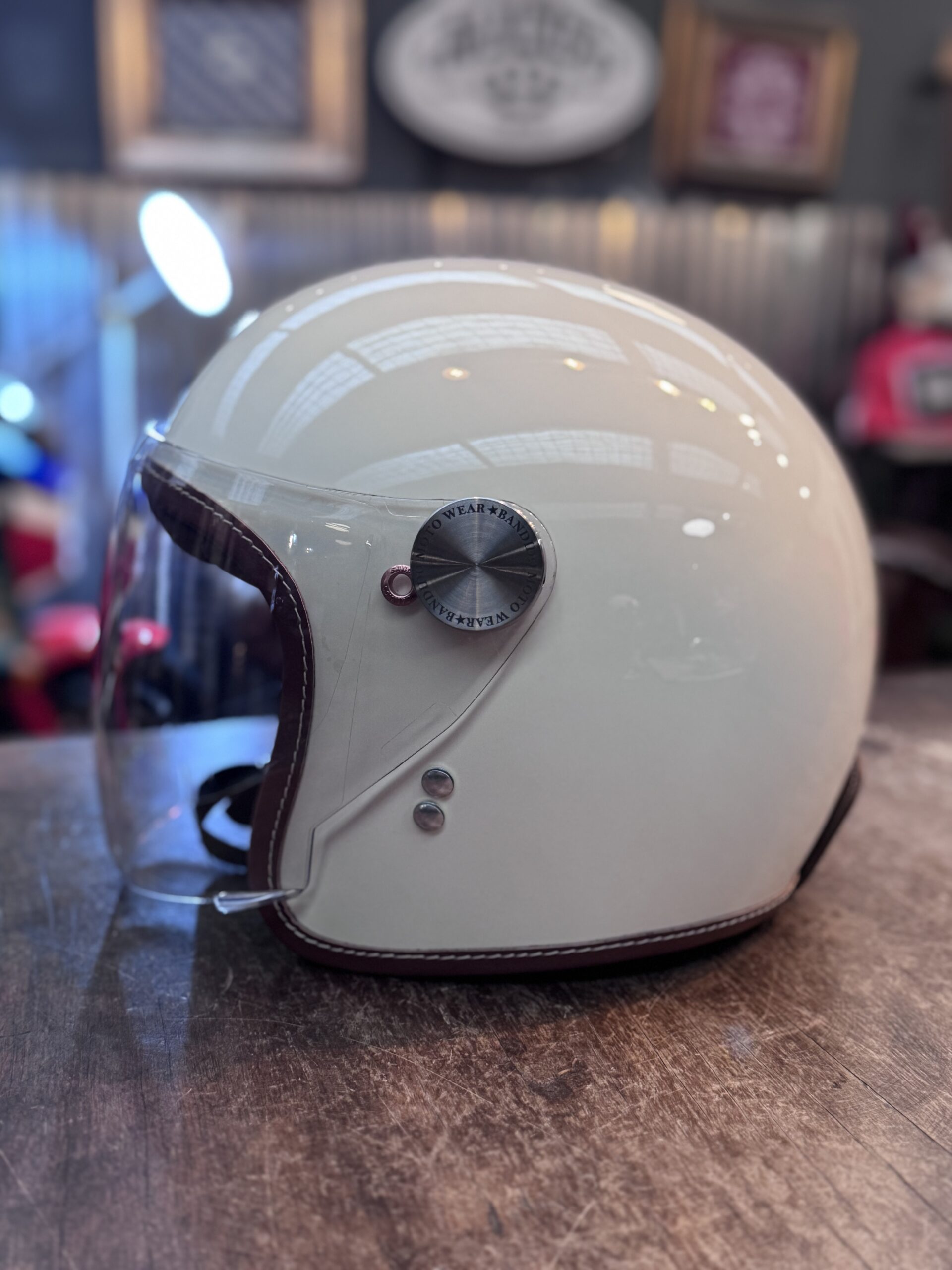 Casco Caballero - Crema + visor abatible plano - Image 5