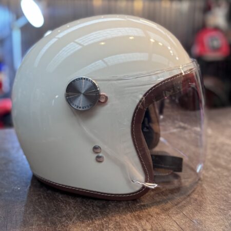 Casco Caballero - Crema + visor abatible plano